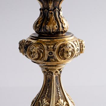 An Austrian late 19th century silver-gilt cup with cover, mark of Vincenz Czokally, Vienna.