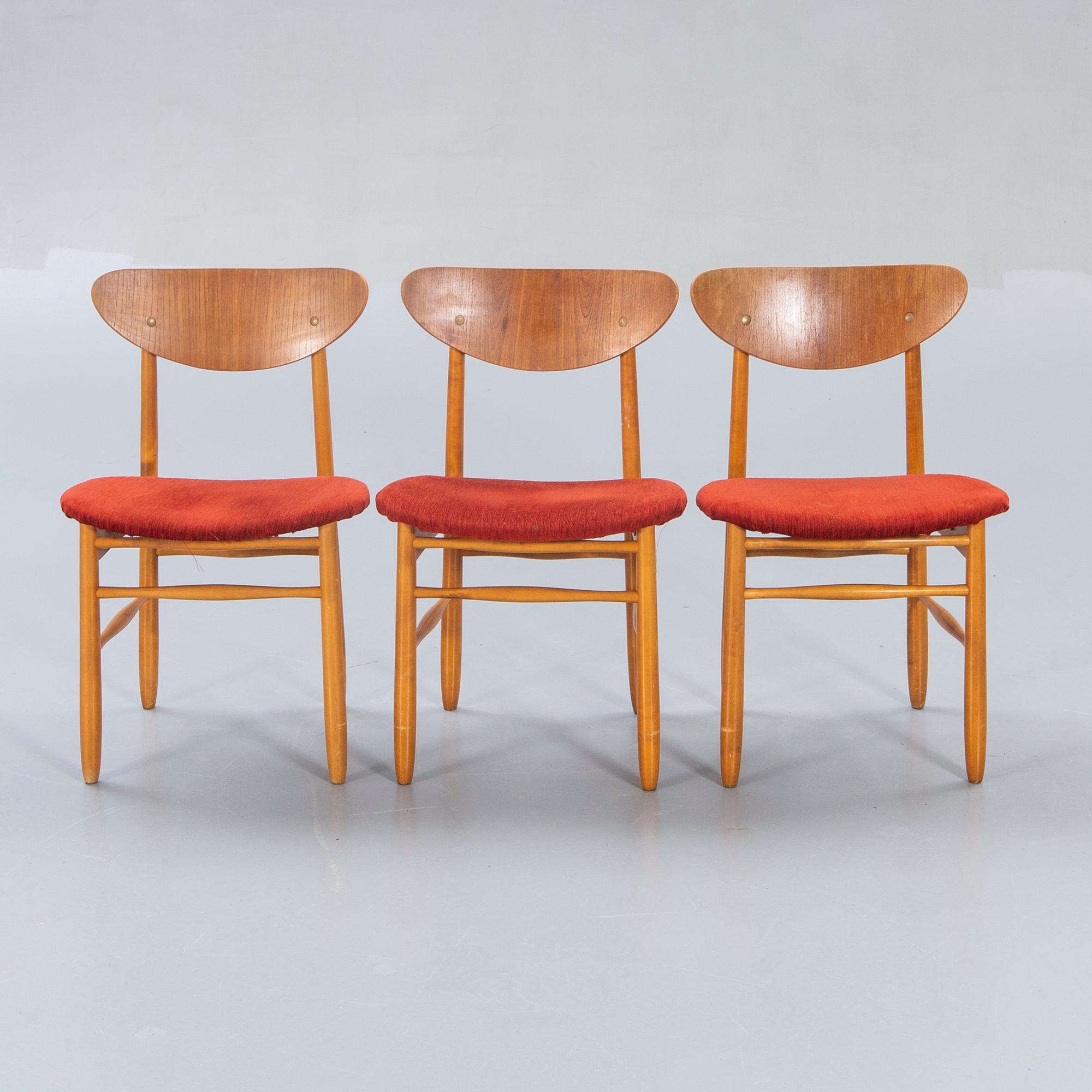 Chairs, 3 pcs, 1950s.
