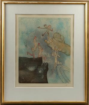 ROBERTO MATTA, färgetsning, sign, epreuve d'artiste.