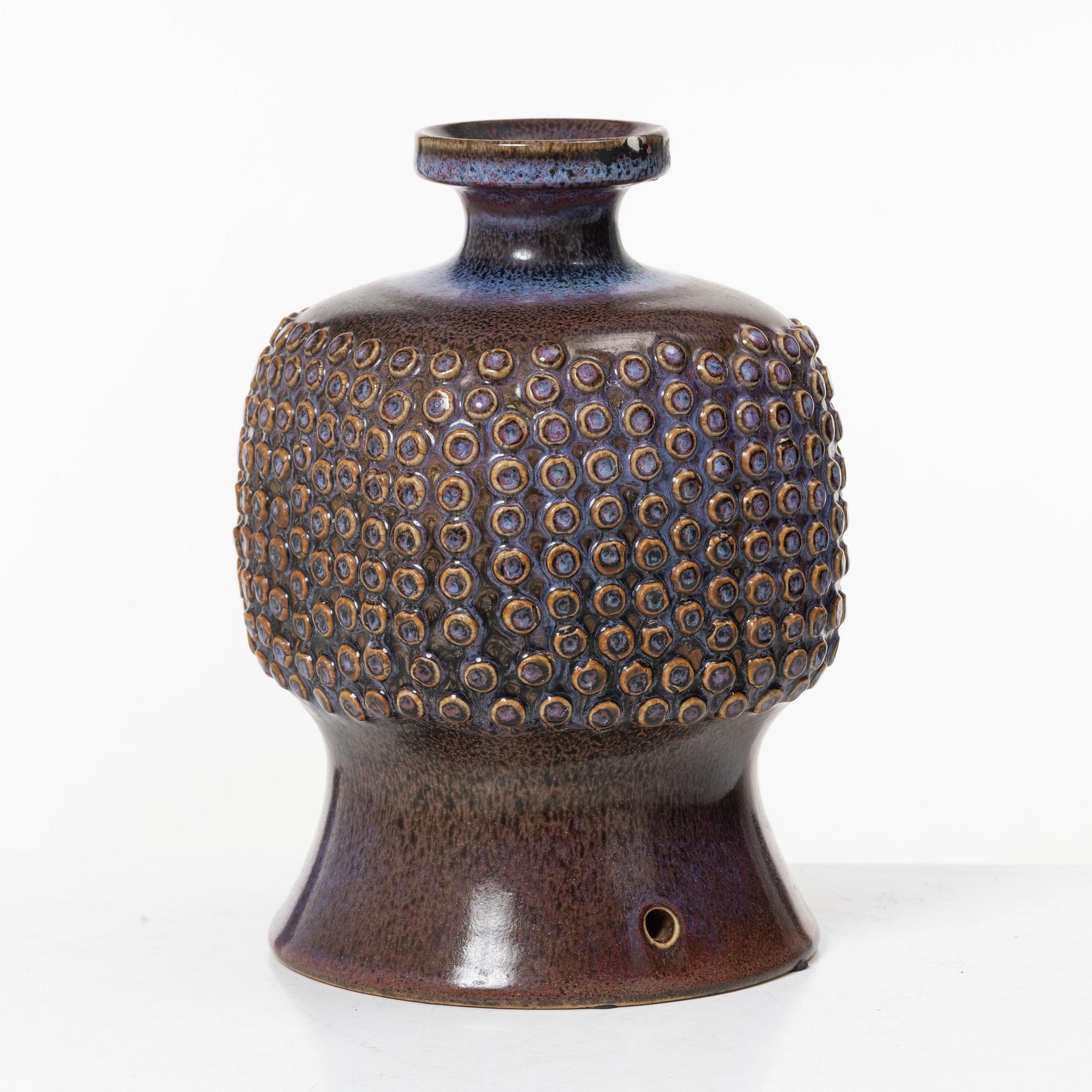 Stig Lindberg, vase/lamp base, Gustavsberg Studio, 1964.