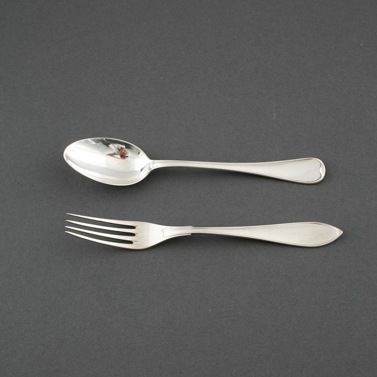 19 pieces of silver cutlery, first half of/mid 20th century.