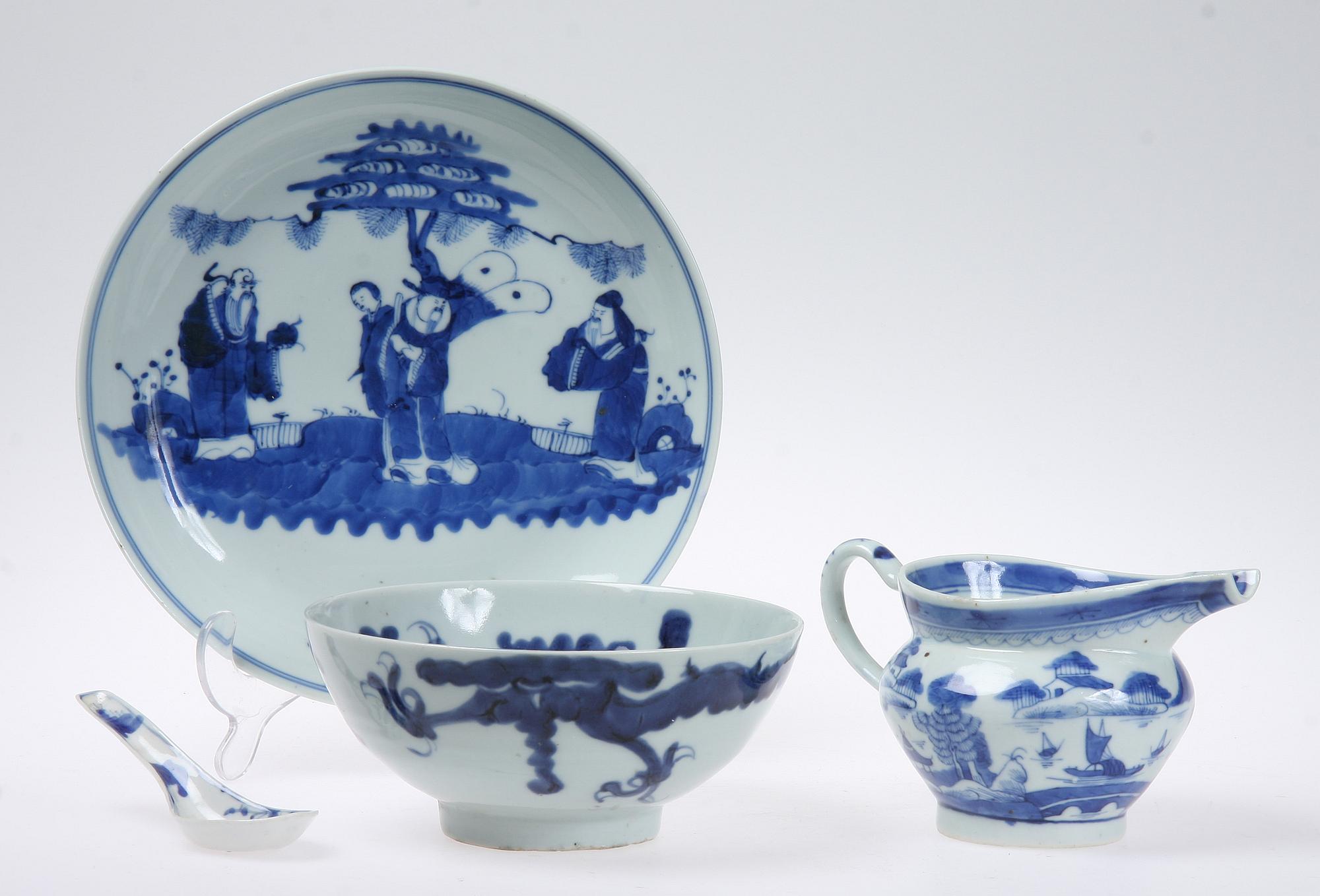 PARTI PORSLIN, 4 delar, Kina, 1700/1800-tal.