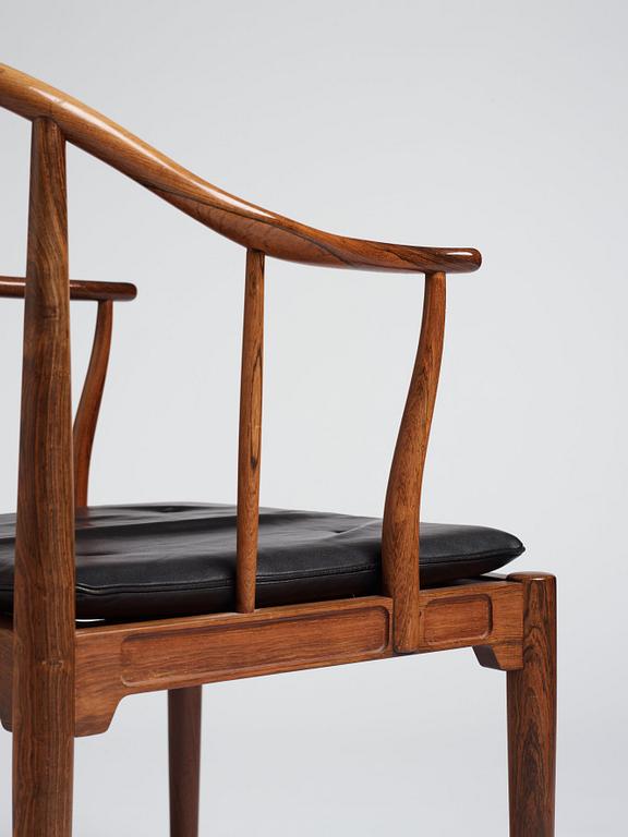 Hans J. Wegner, a palisander 'China Chair', Fritz Hansen, Denmark 1966.