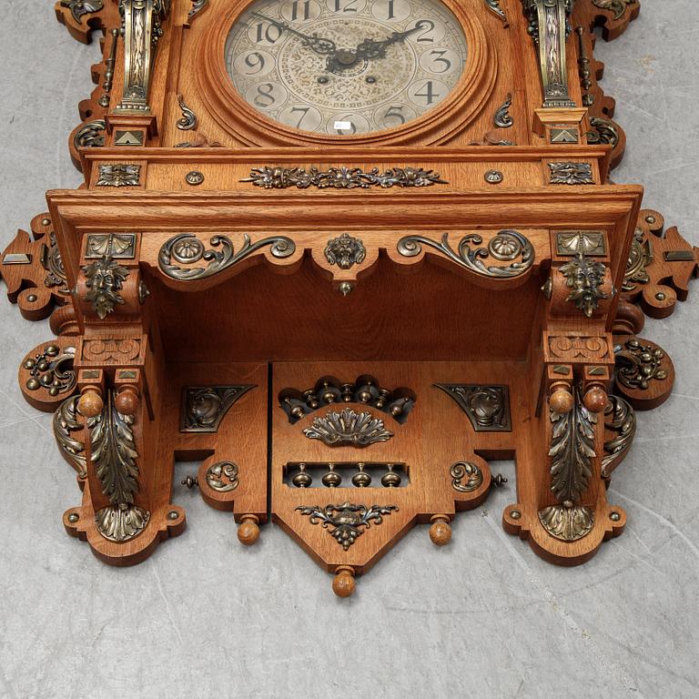 A Neo-Renaissance Lenzkircher wall clock, late 19th Century.