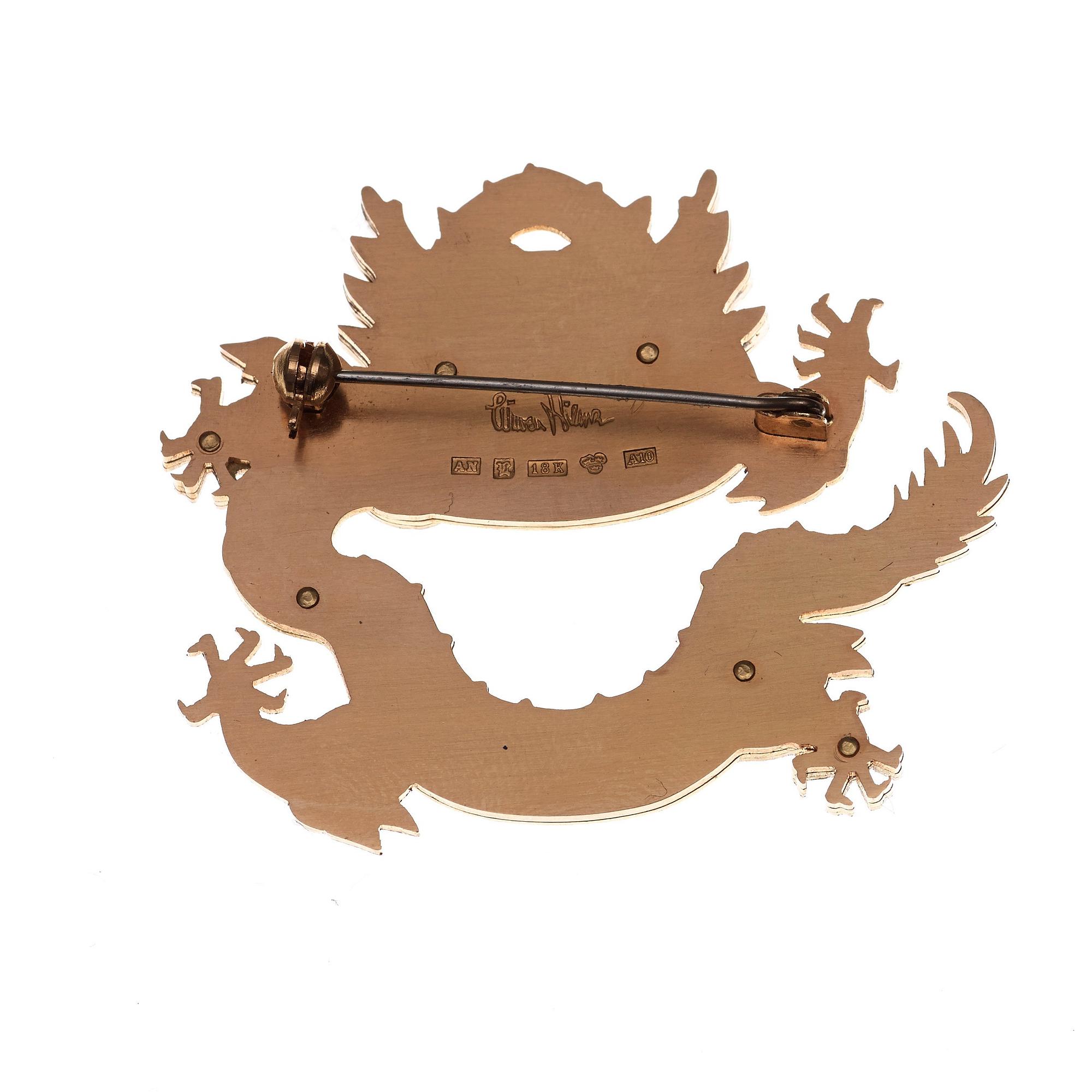 A Wiwen Nilsson 18k gold brooch à deux couleurs, Lund 1975.