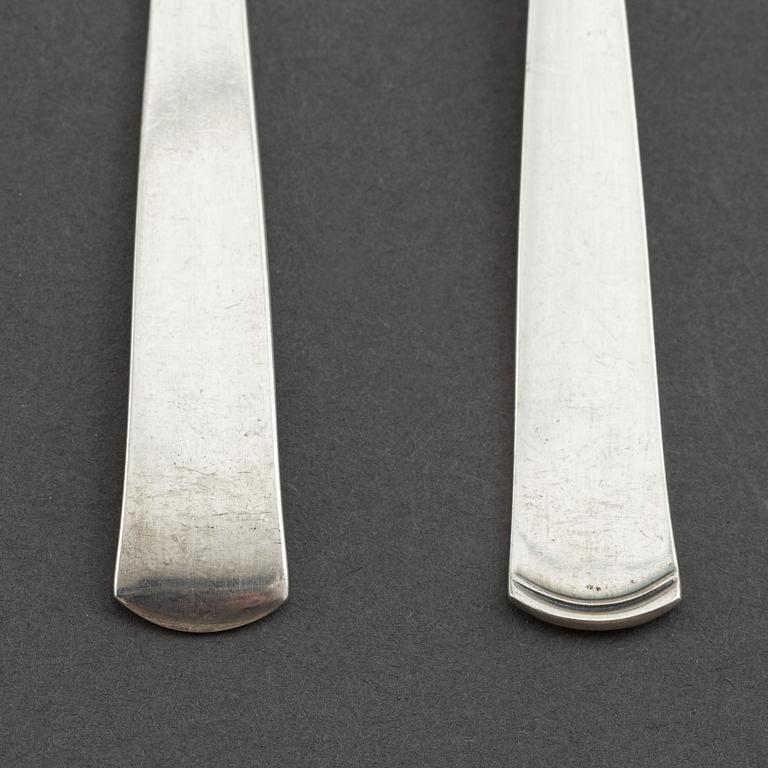 Jacob Ängman, 24 'Rosenholm' silver cutlery.  Eskilstuna and Stockholm 1968-89.