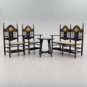 MÖBELGRUPP, 4 delar, 1900-talets första hälft.