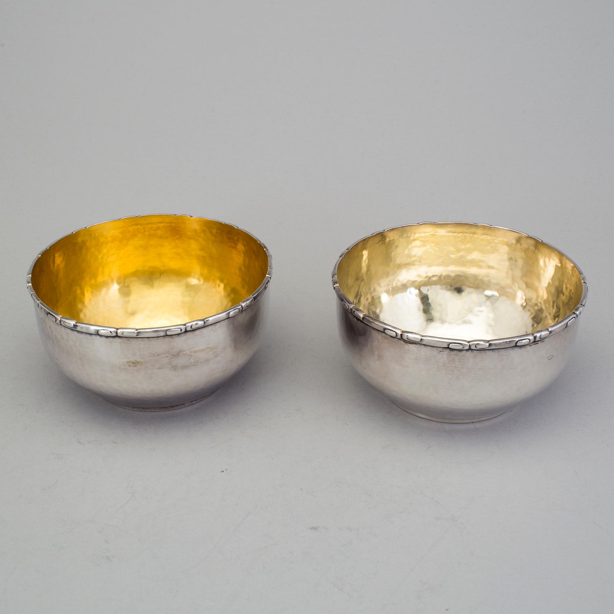 CHRISTIAN HEISE, Möinichen, Köpenhamn 1918, Skålar, 12 st, silver.