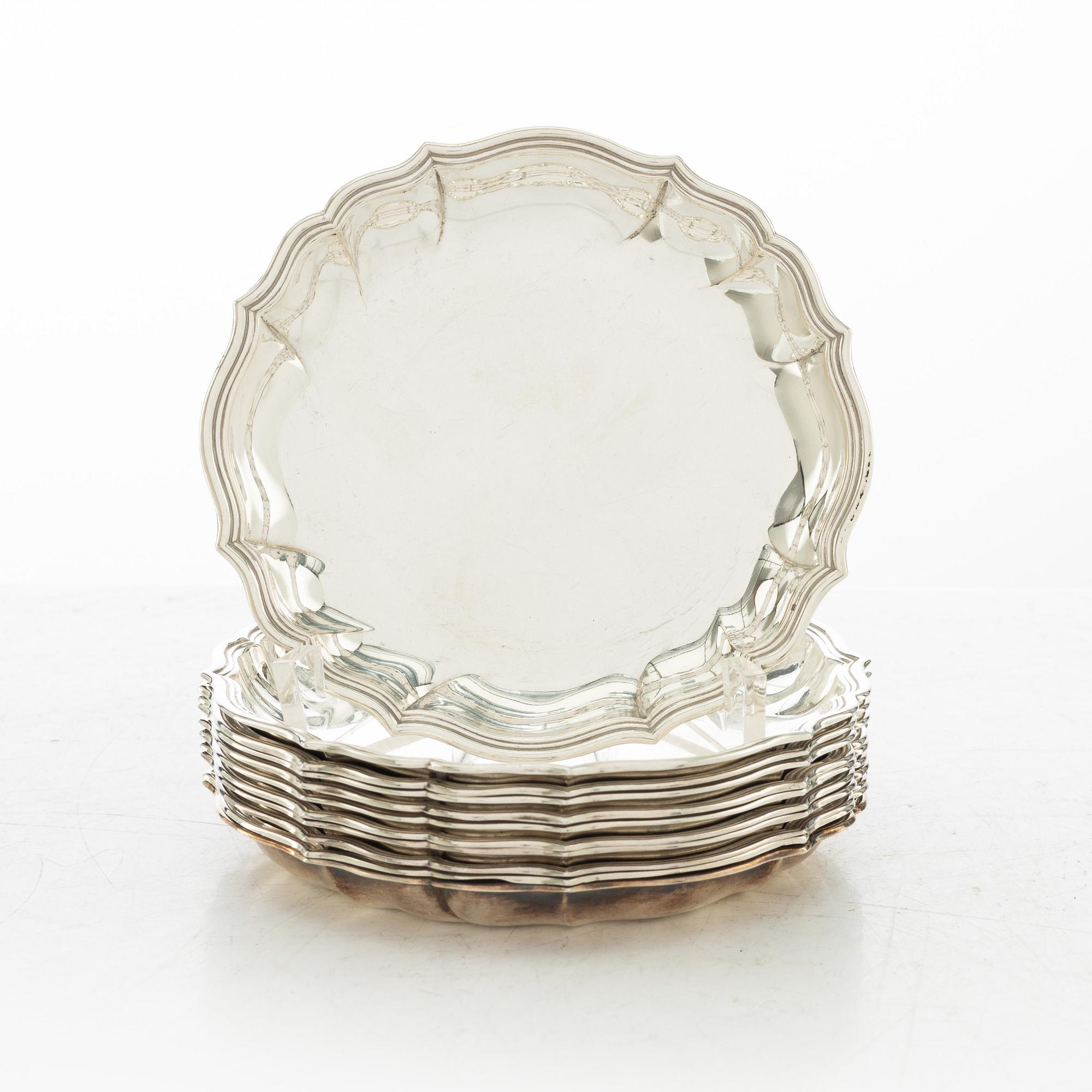 Coasters, 11 st, silver, Danmark, 1925-38.