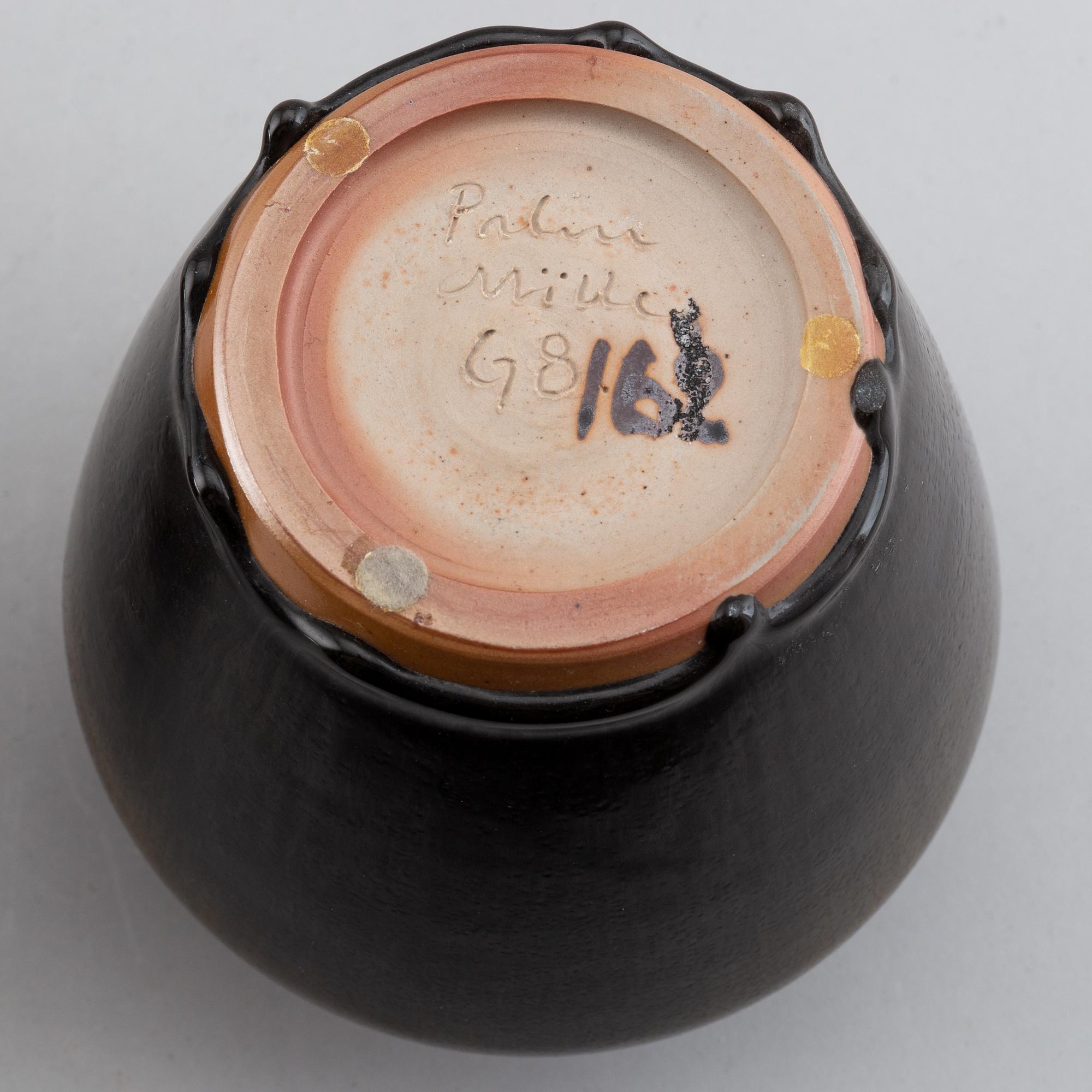 Rolf Palm, three 1960s glazed stoneware vases, signed Palm, Mölle.