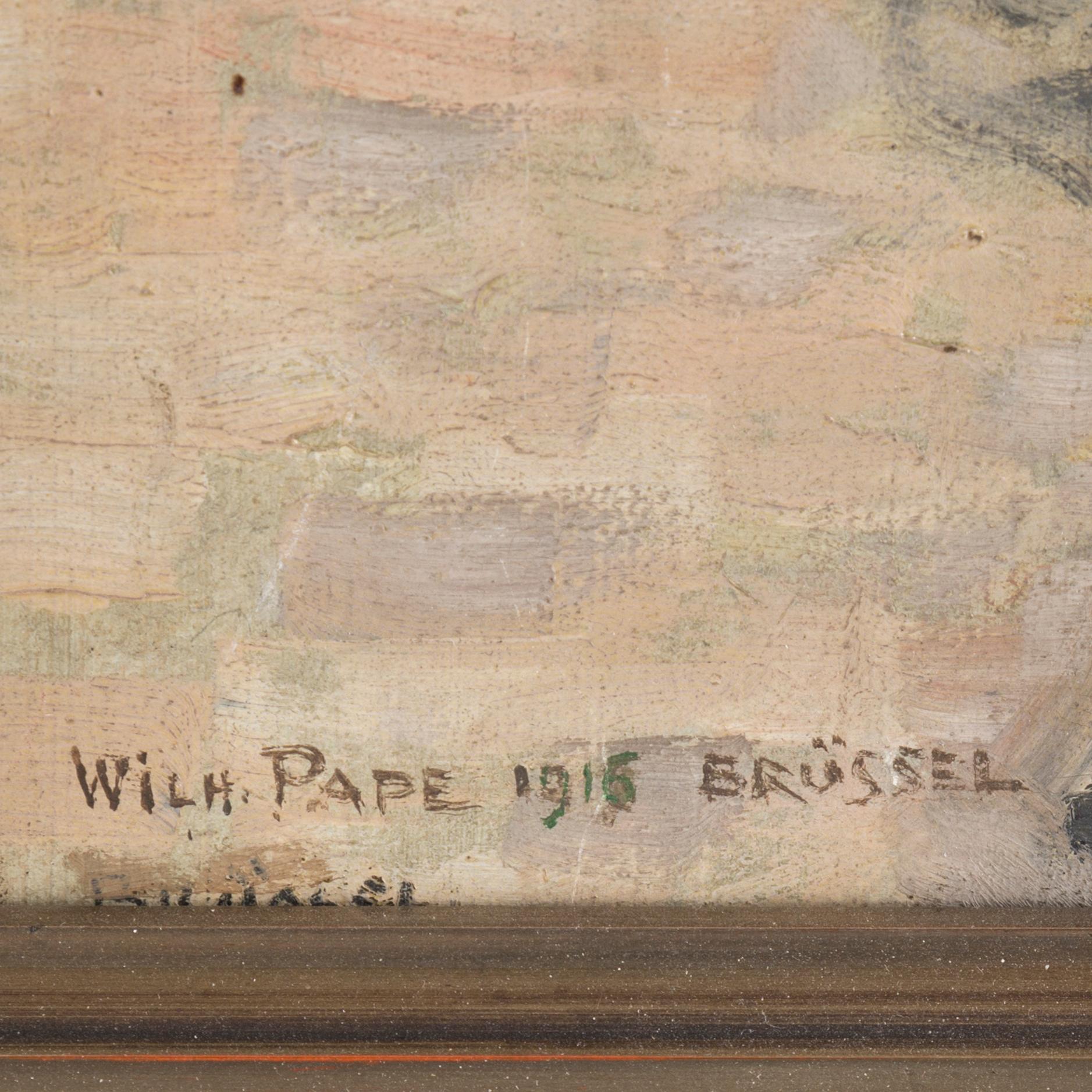 WILLIAM PAPE, oil on board, signed and dated 1916 Brüssel.