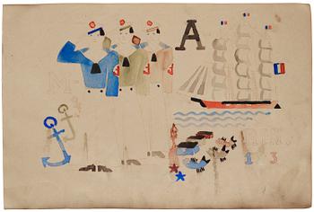 639. Gösta Adrian-Nilsson, Ur "De tre små sjömännens äventyr i Paris".