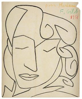 876. Françoise Gilot, Woman with closed eyes.