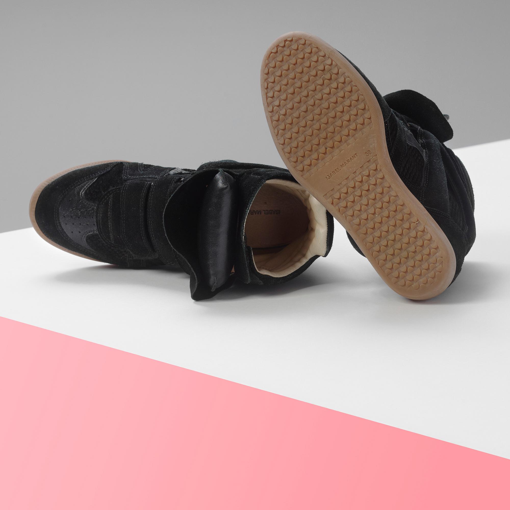 A pair of black suede sneakers from Isabel Marant, size 38.