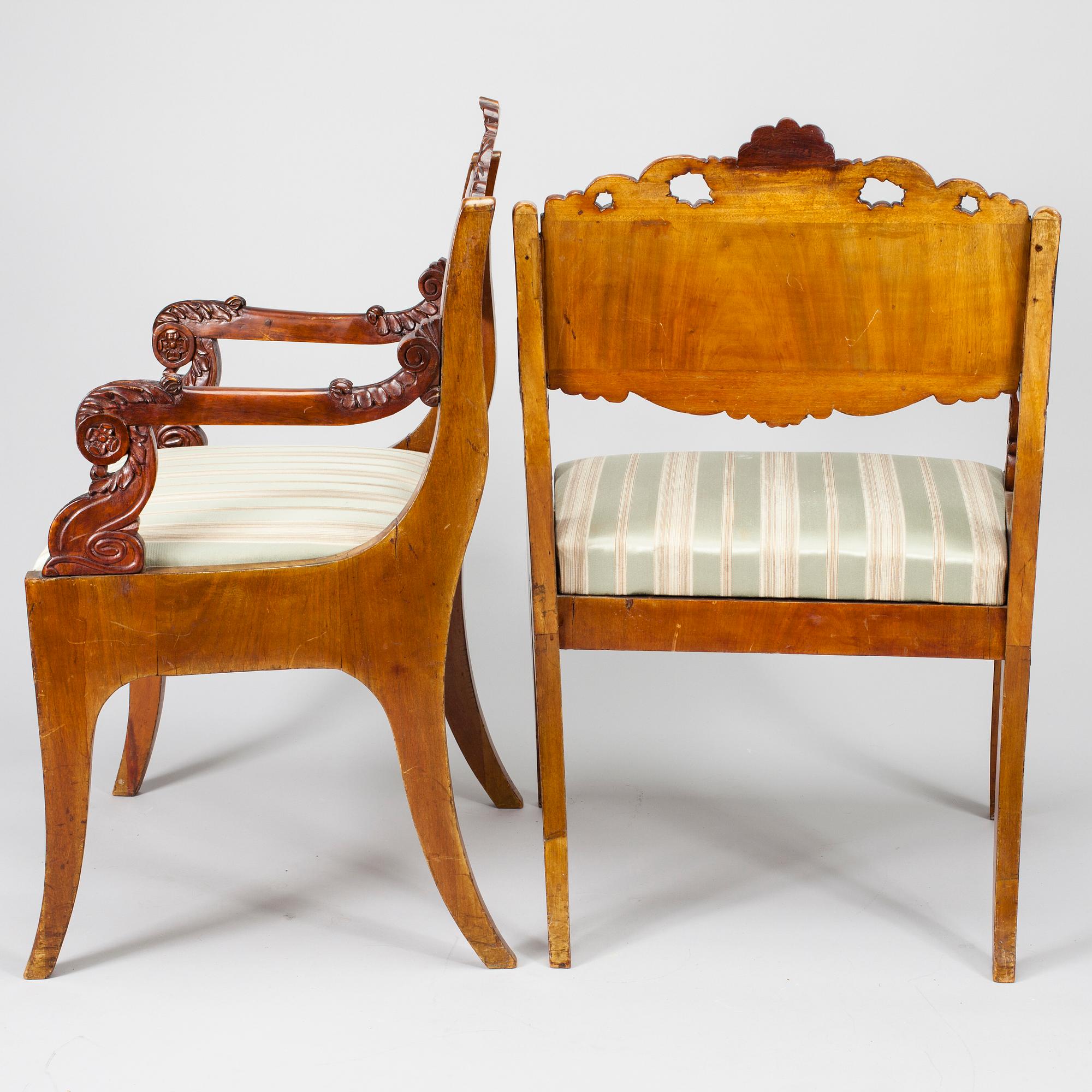STOLAR, ett par, Ryssland, Biedermeier, 1800-talets första hälft.