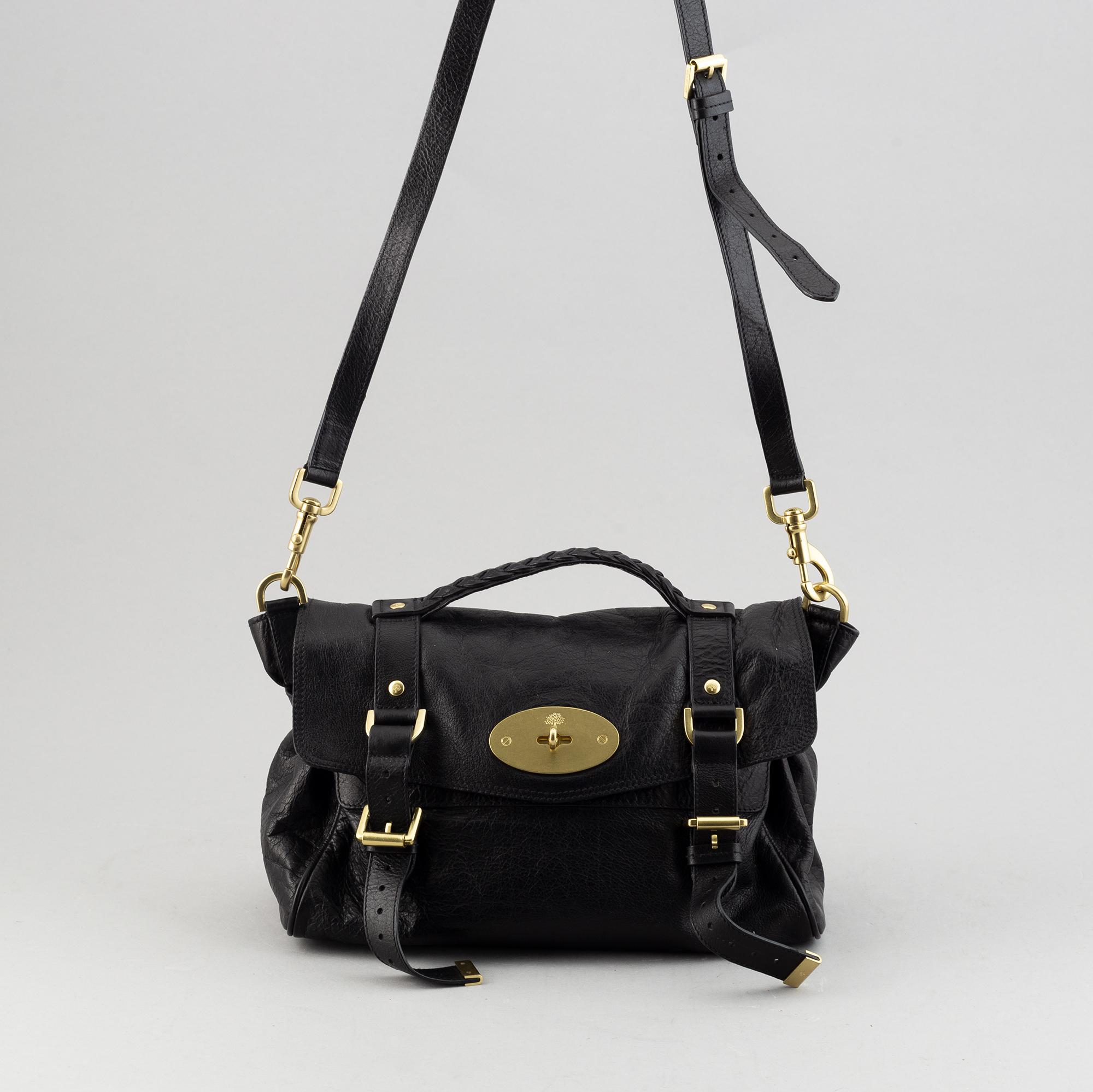 Mulberry, a black leather 'Alexa' bag.