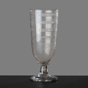 59. A cut and engraved sample glass, 19th Century.