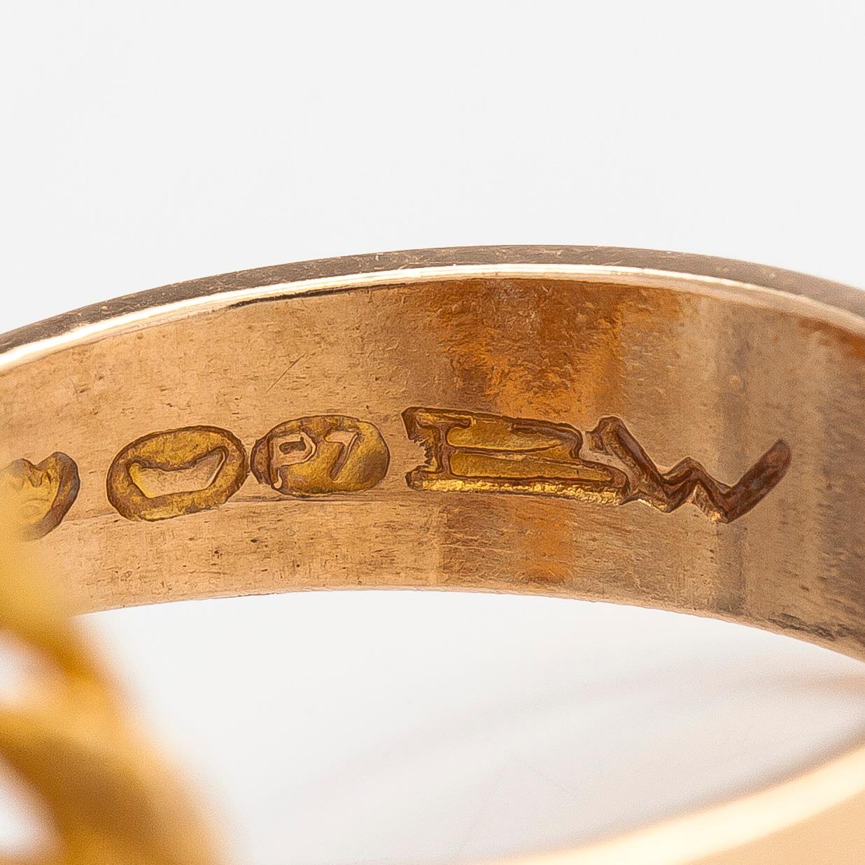 Björn Weckström, ring, "Kioto", 14K guld, Kruunu Koru Oy/Lapponia 1968.