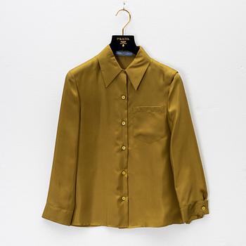 Prada, a silk twill blouse, size 36.