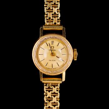 DAMARMBANDSUR, 18 k, Omega de Ville. Vikt m urverk ca 20 g.