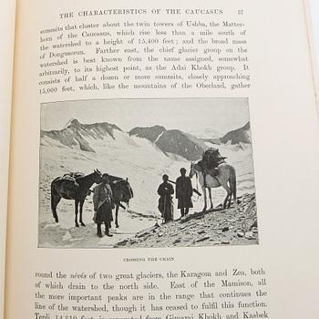 Freshfield, Douglas W.: The Exploration of the Caucasus. Förstaupplaga 1896. 2 band. Fotograf Vittorio Sella.
