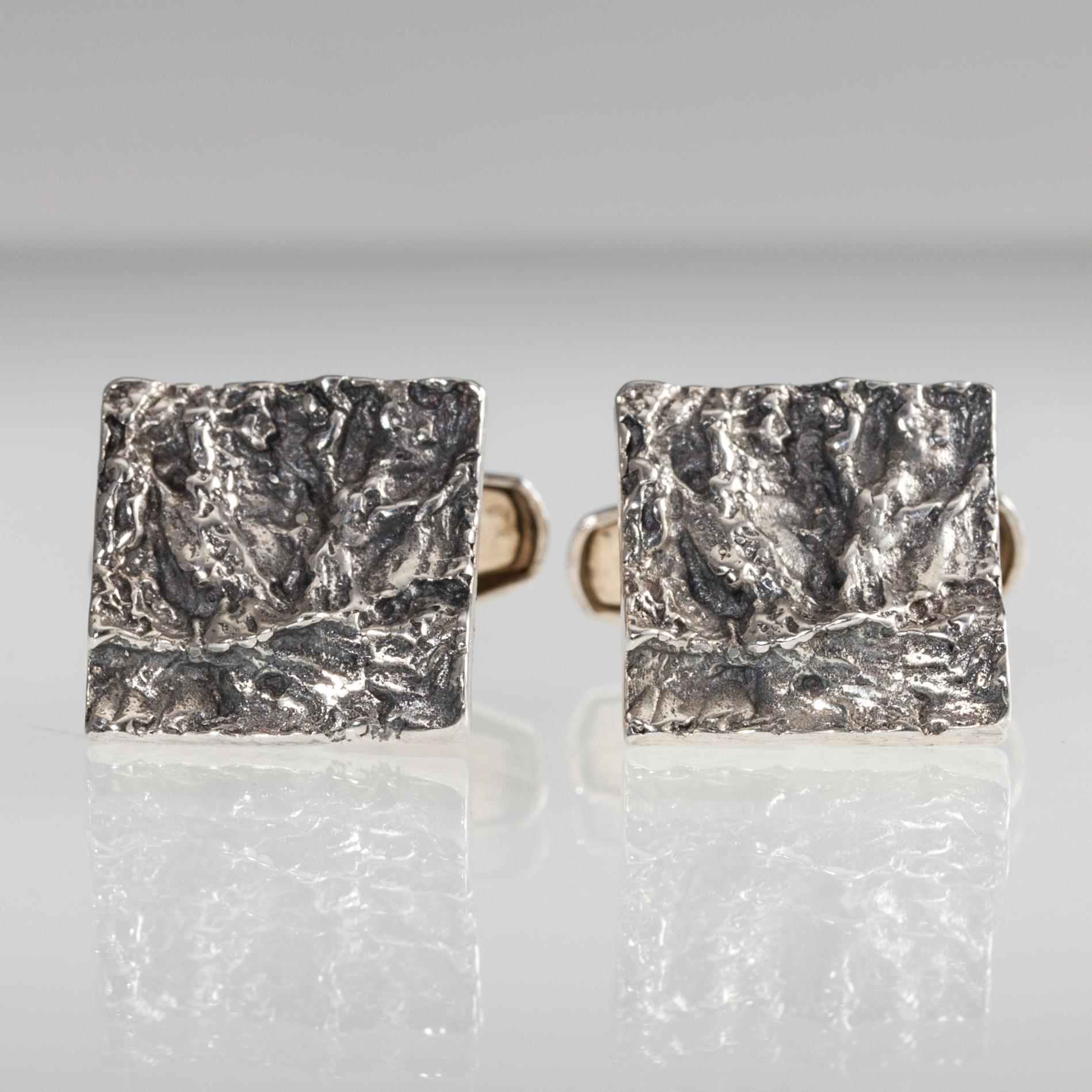 MANSCHETTKNAPPAR, silver, Turun Hopea, Åbo 1972.