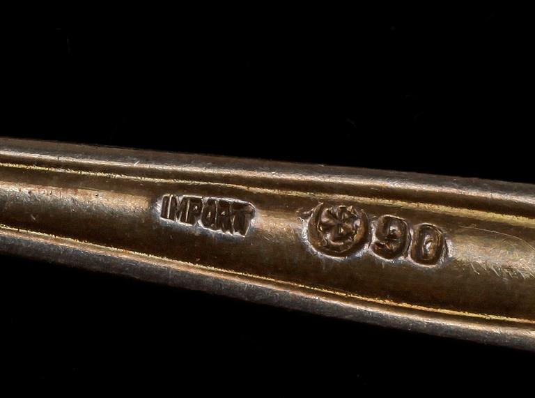 PARTI BESTICK, 50 delar, silver, bla C.G Hallberg, Stockholm, 1919. Tot vikt ca 1648g.