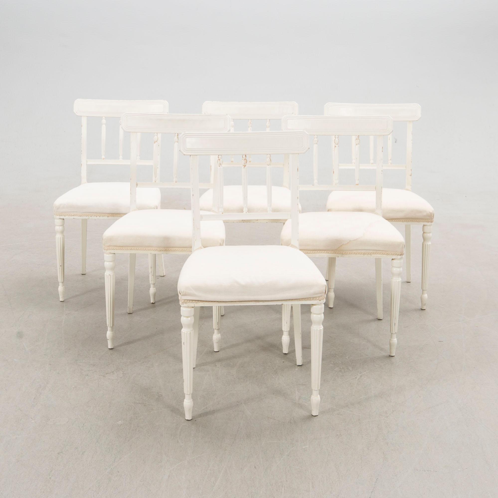 Dining group, 7 pieces, Gustavian style, late 20th century.