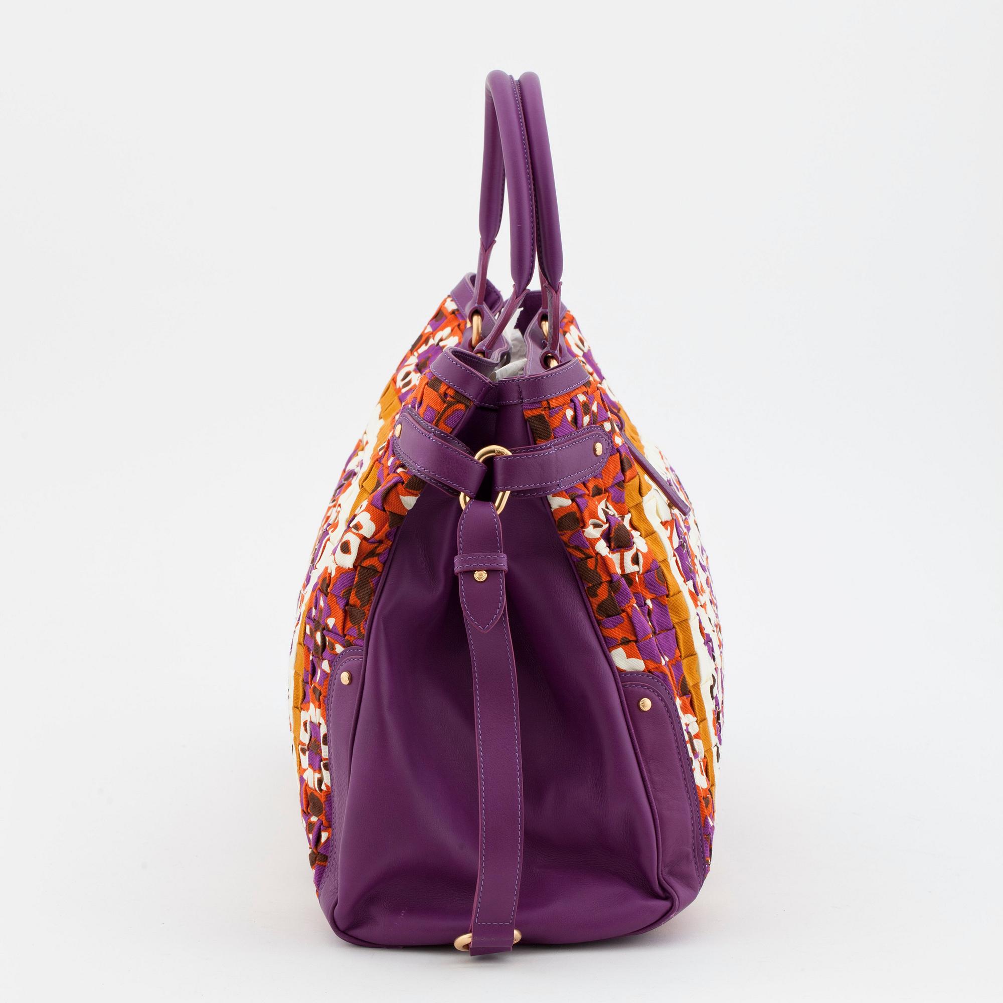 ESCADA, a purple canvas and leather oversized tote, "Margaretha".