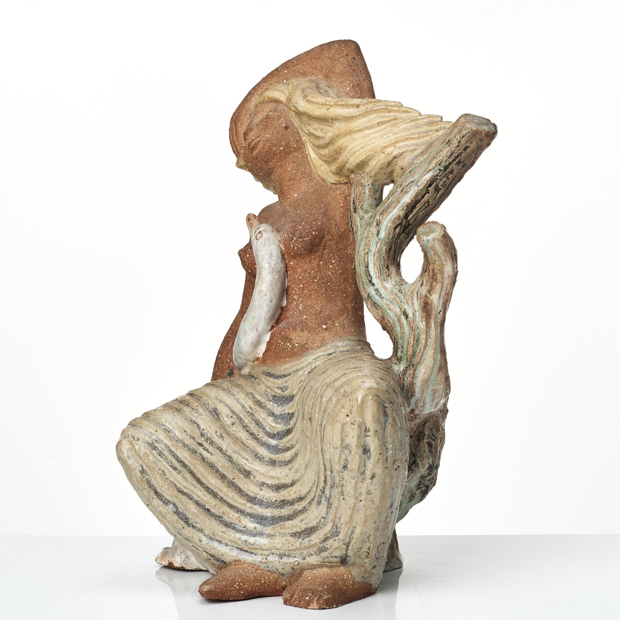 Stig Lindberg, skulptur, "Leda och Svanen", Gustavsbergs studio 1940-tal.