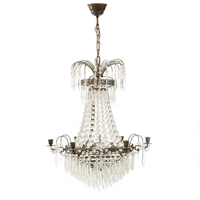 An Empire-style chandelier, circa 1900.