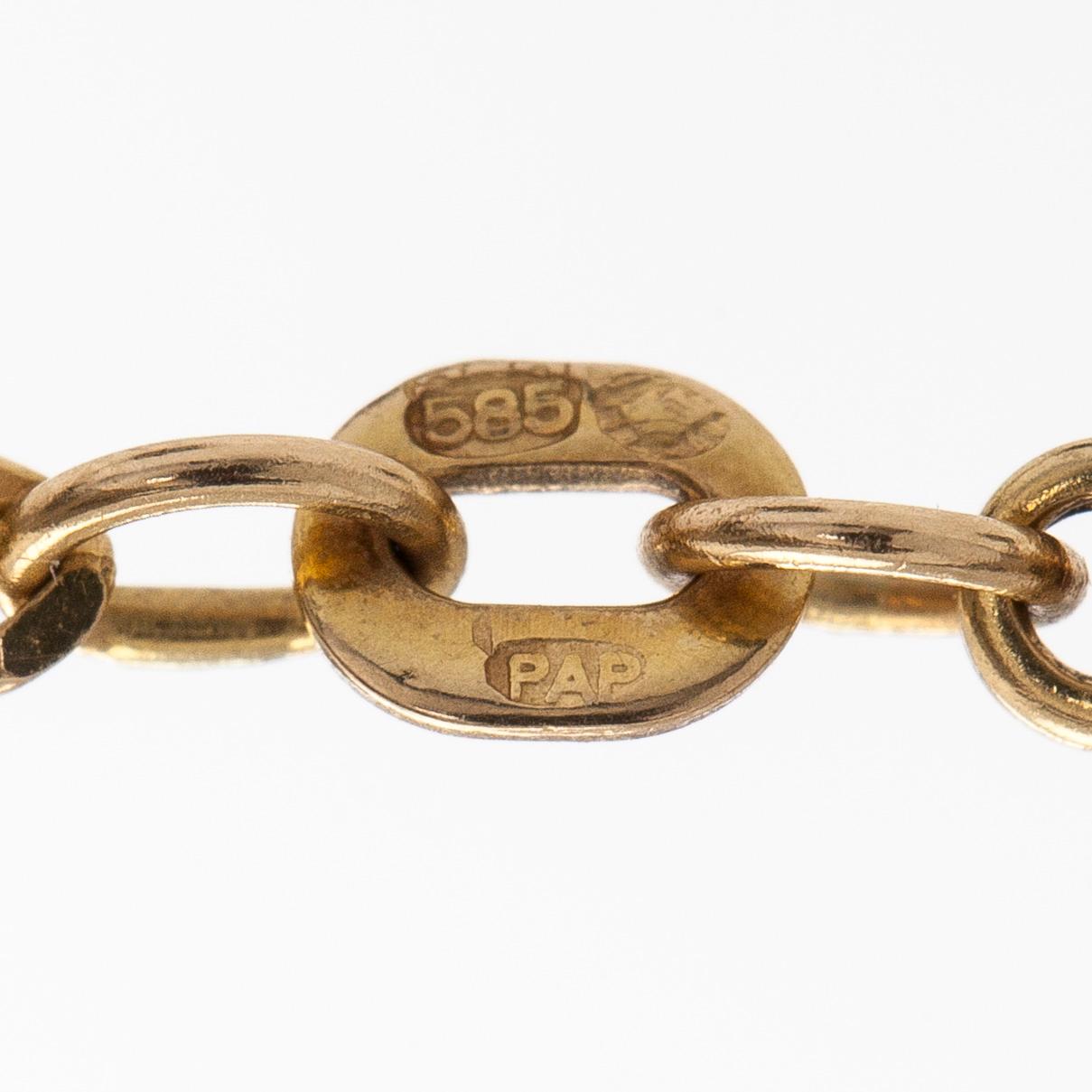 Björn Weckström, Hänge "Lilla korset", 14K guld, Lapponia 1979, samt kedja 14K guld.