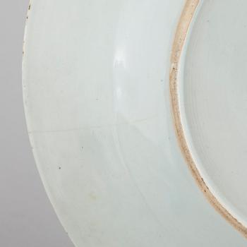 Three small plates and one plate in blue and white, Qing dynasty, 18th and 19th cenutry.