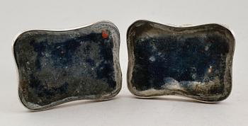 LJUSSTAKAR, 1 par, silver, Otto Wilhelm Kjellberg, Västerås 1870.