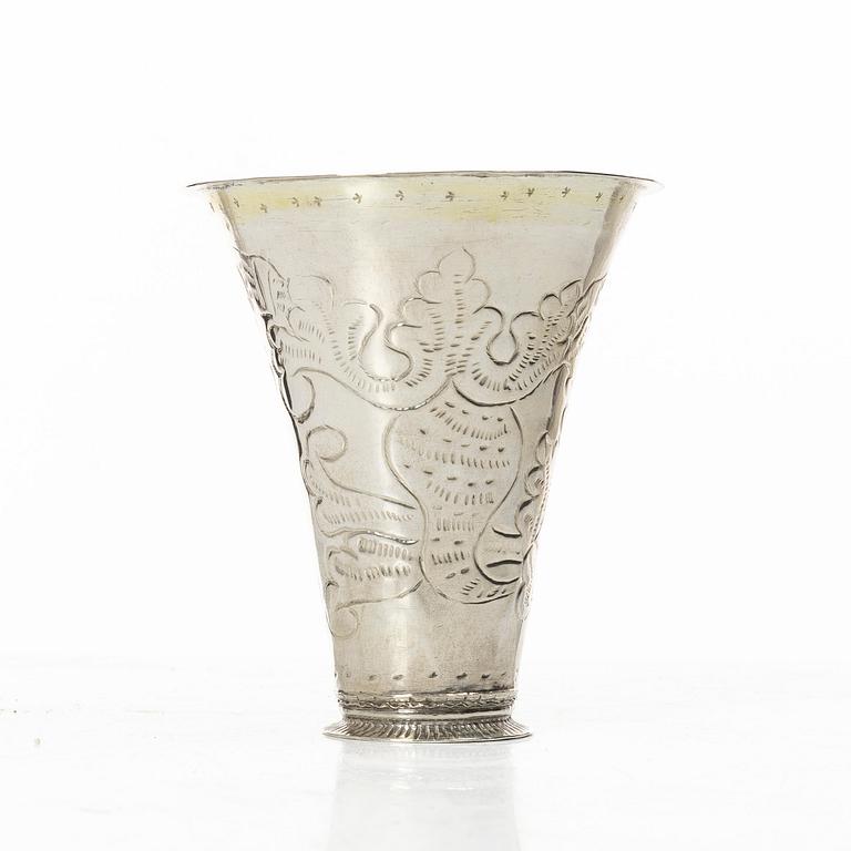 Sven Nyberg, bägare, silver, Varberg 1771.