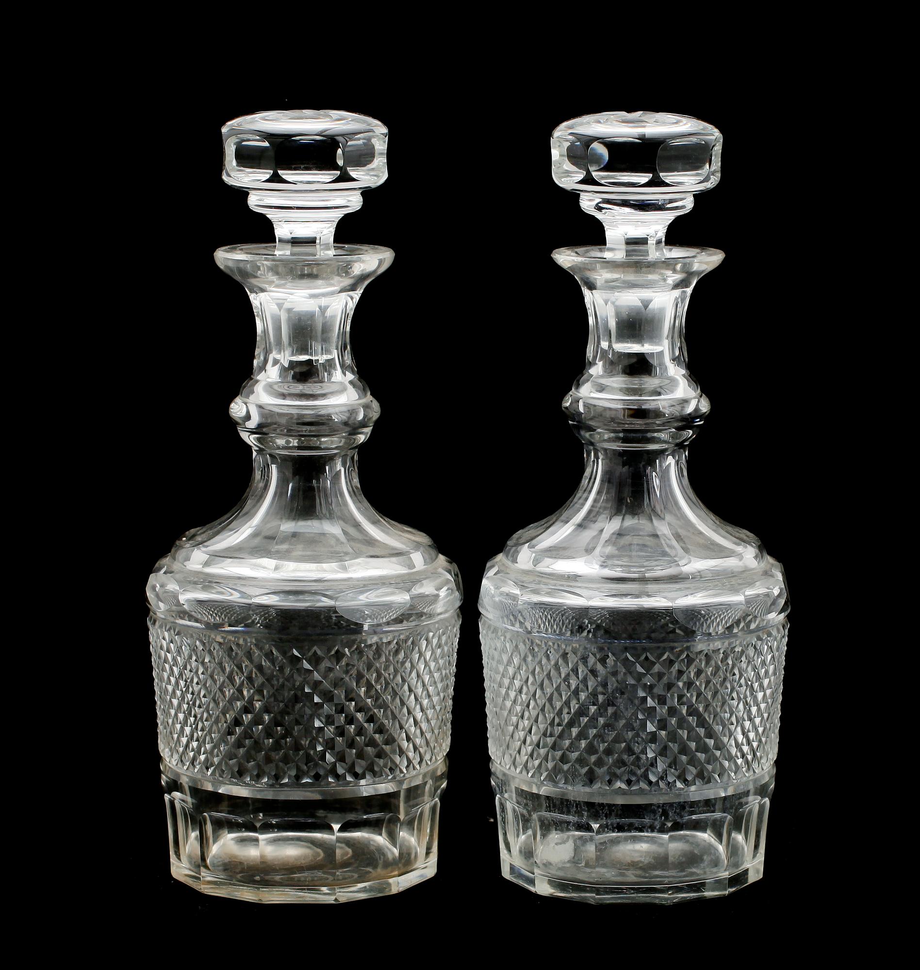 KARAFFER, 1 par, glas, tidigt 1900-tal.