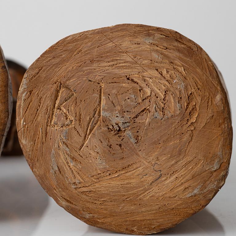 Bengt Jonsson, three sculptures, signed BJ.
