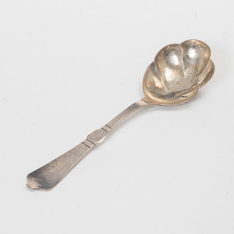 Twelve coffee spoons, as well as a serving spoon, silver, including with mark of Befwes Juvelerareaffär, Stockholm 1922.