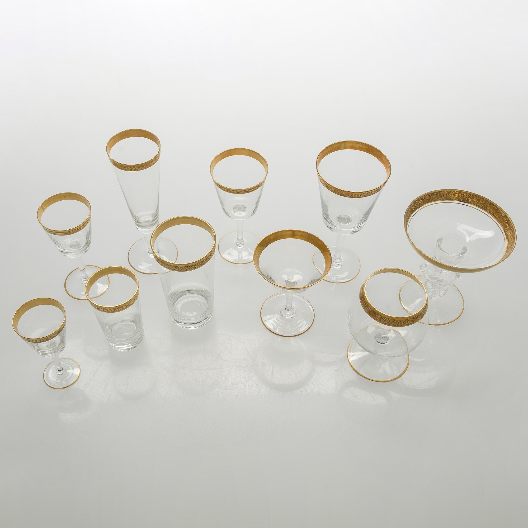 Glasservis, 74 delar, 1900-talets mitt.