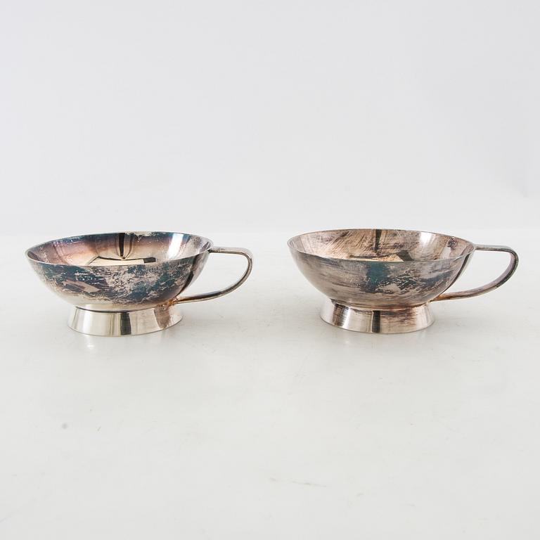 Coupe glasses 10 pcs, silver-plated, CR Carlström, mid-20th century.
