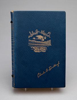 BOK, "Spirit of st Louis", Charles Lindberg Albert Bonniers förlag, Stockholm, egenhändigt signerad av författaren, 1954.