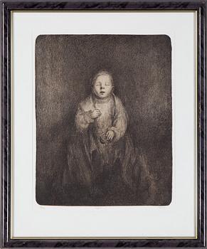 TRINE FOLMOE, "Nyfödt", stentryck, signerat och numrerat 60/150.