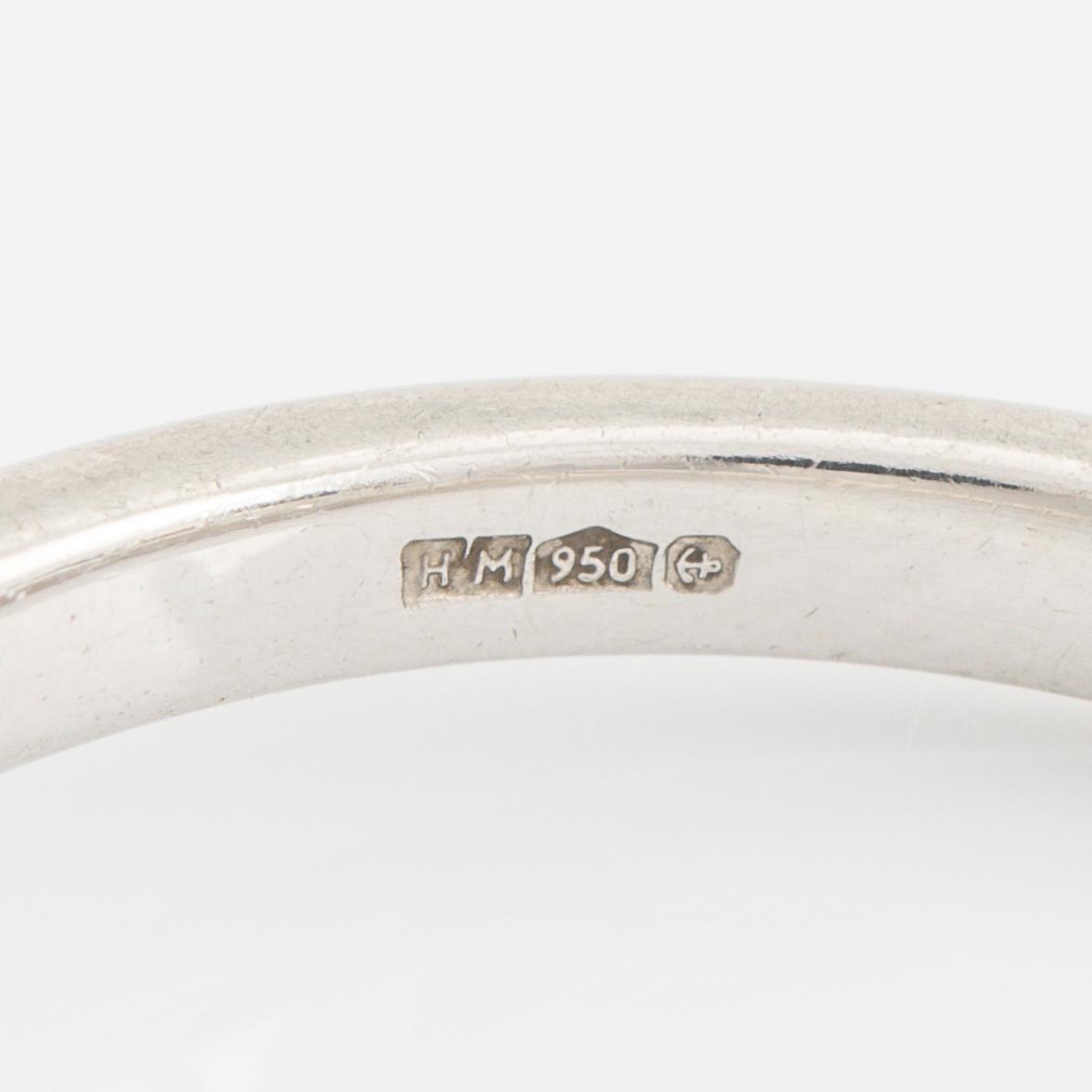 Vanbruun, ring platinum with brilliant cut diamond, ca 0,30 ct.
