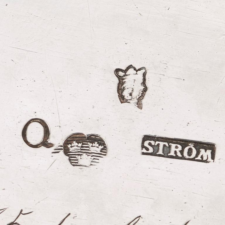 A Swedish 18th century silver sugar-box, marks of Fredrik Petersson Ström, Stockholm 1774.