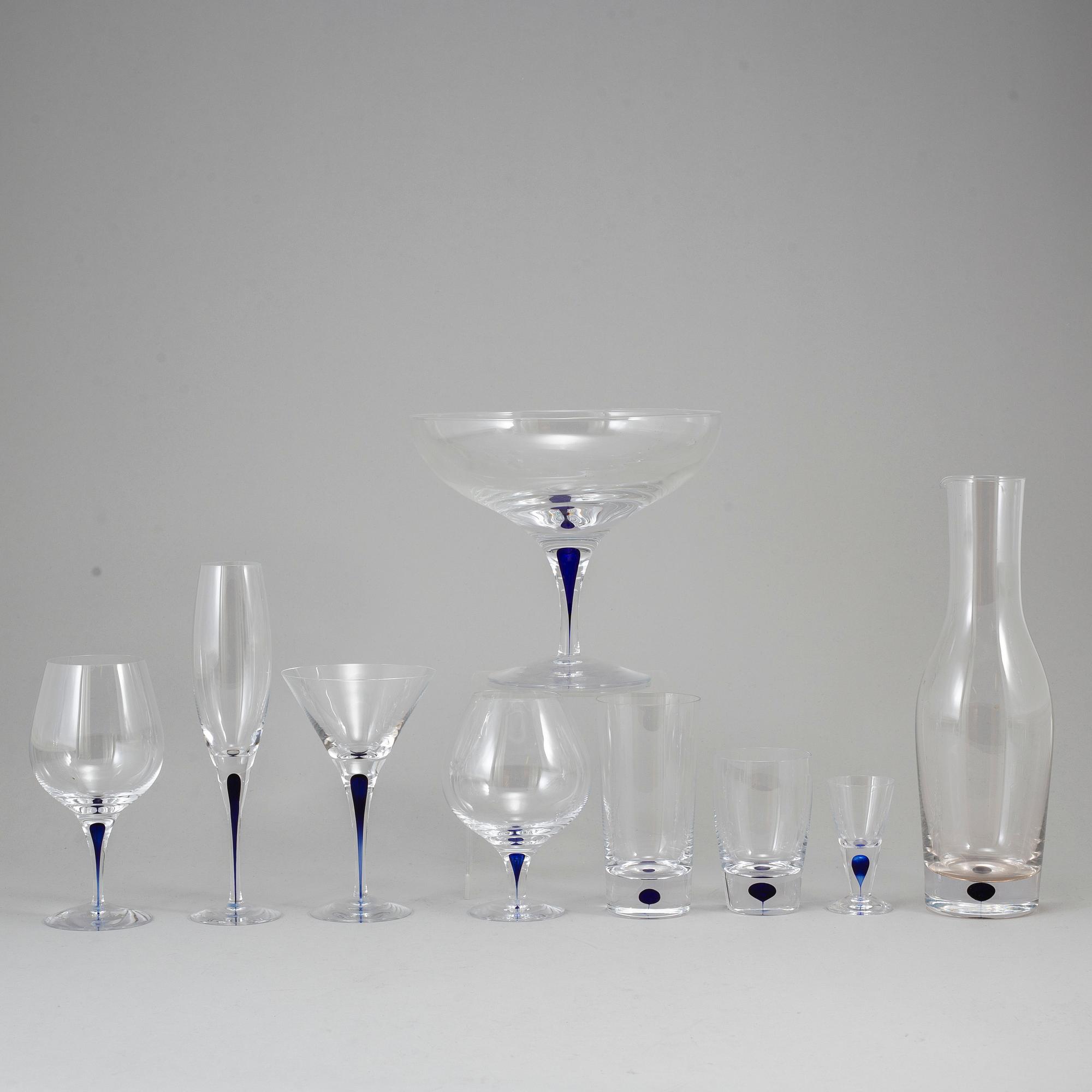 ERIKA LAGERBIELKE, glasservis, 62 delar, "Intermezzo", Orrefors.