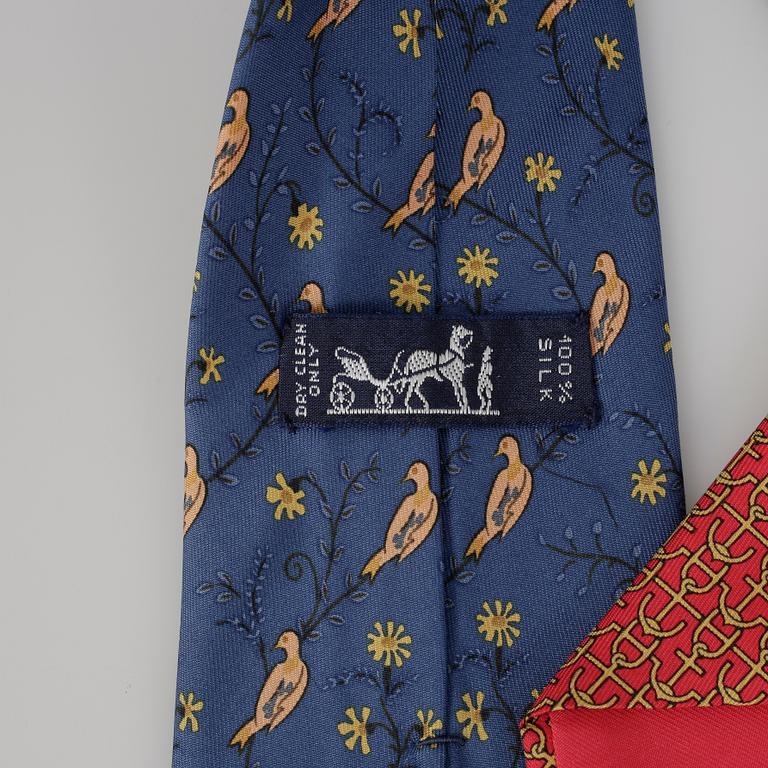 SLIPSAR, 3 st, siden, Hermès, 1900-talets andra hälft.