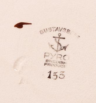 TALLRIKAR, 14 st, "Pyro Brun", Wilhelm Kåge, Gustavsberg. Modell nr 153.