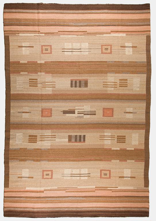 Laila Karttunen, karvalankamatto, Aaltosen Mattokutomo, Kiikka 1930-luku. Noin 300 x 200 cm.