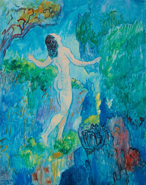 Isaac Grünewald, Woman at the waterfall.