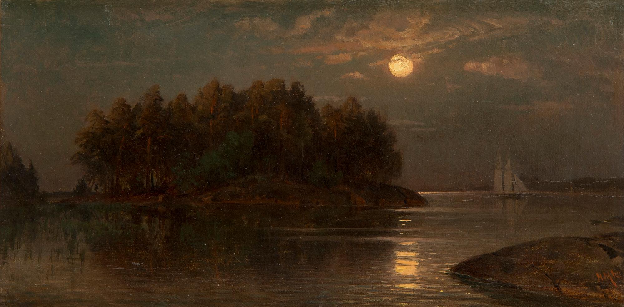 Hjalmar Munsterhjelm, En augustinatt i skärgården.